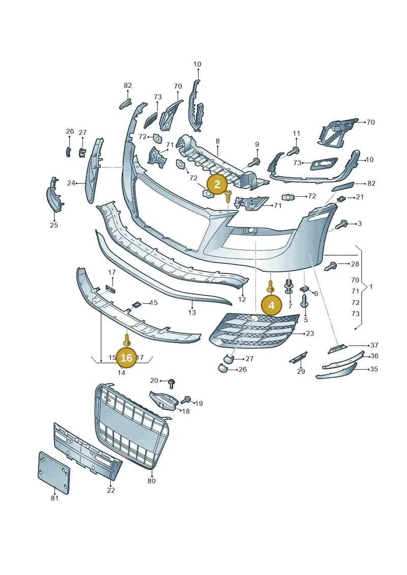 420807739 — Audi R8 qu. 5.2 (2012-2015) diagram 752807100, position 2+4+16