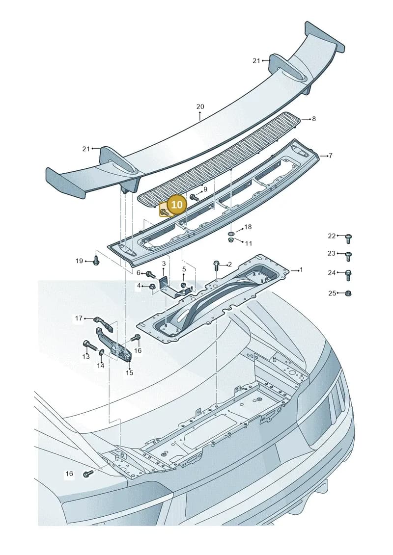 420807739 — Audi R8 Spyder (2015-2024) diagram 872827053, position 10