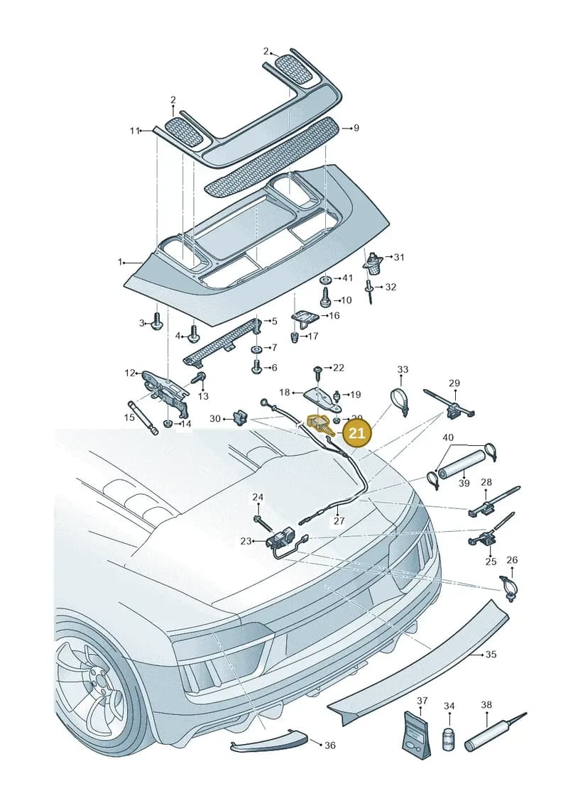 420810773 — Audi R8 Spyder (2015-2024) diagram 872827100, position 21