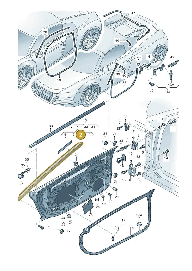420831497A — Audi R8 qu. 5.2 (2012-2015) diagram 618831100, position 2