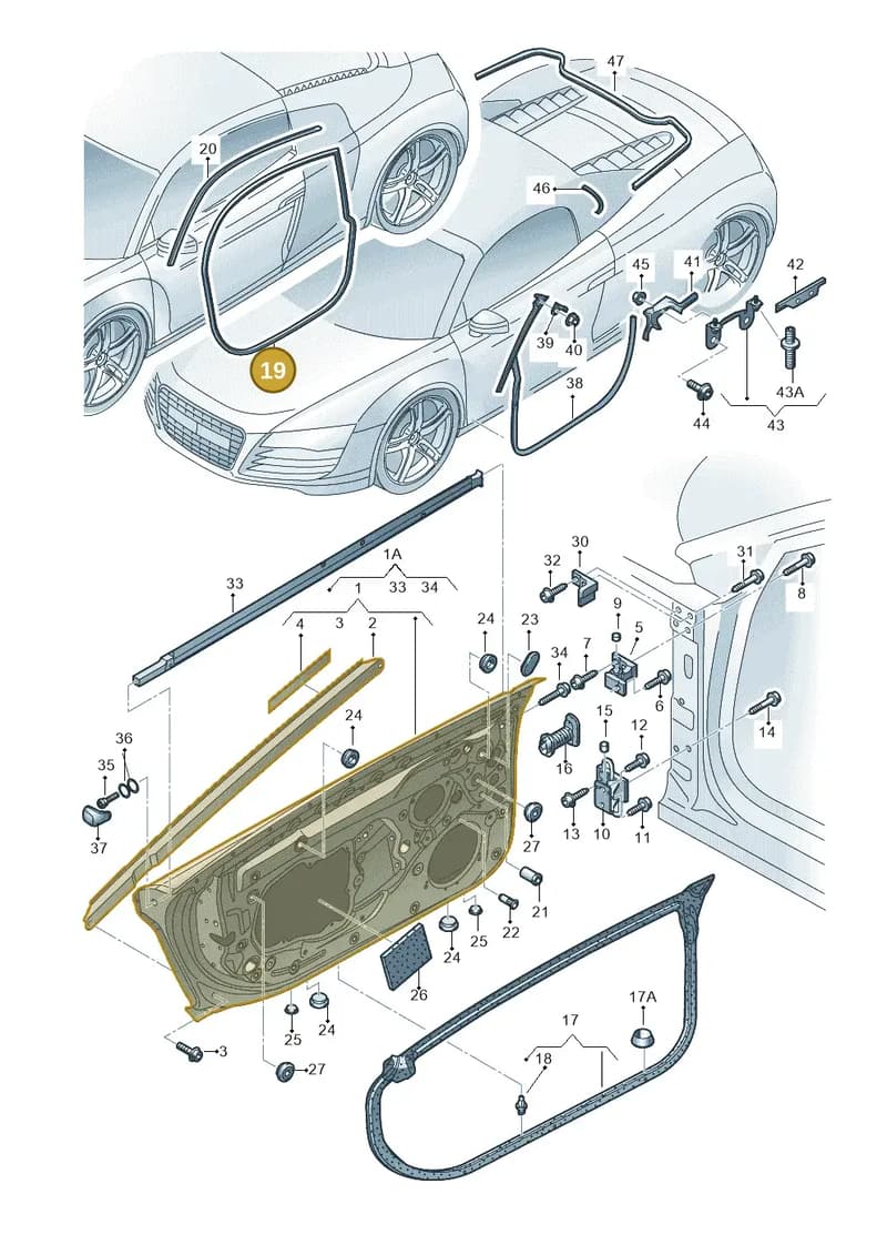 420831708K — Audi R8 qu. 5.2 (2012-2015) diagram 618831100, position 19