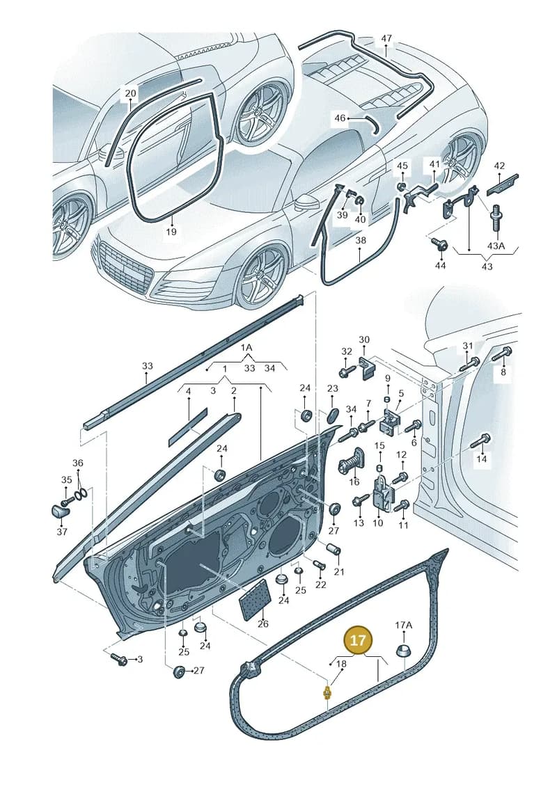 420837912J — Audi R8 qu. 5.2 (2012-2015) diagram 618831100, position 17