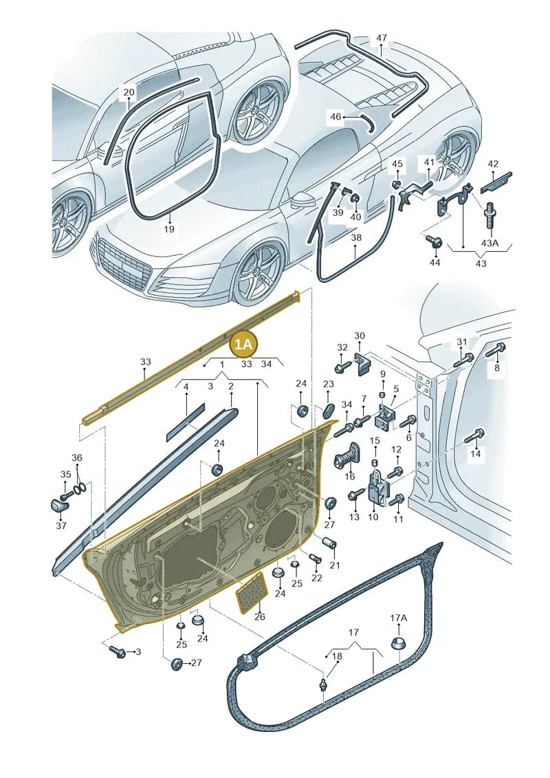 427831051A — Audi R8 qu. 5.2 (2012-2015) diagram 618831100, position 1A