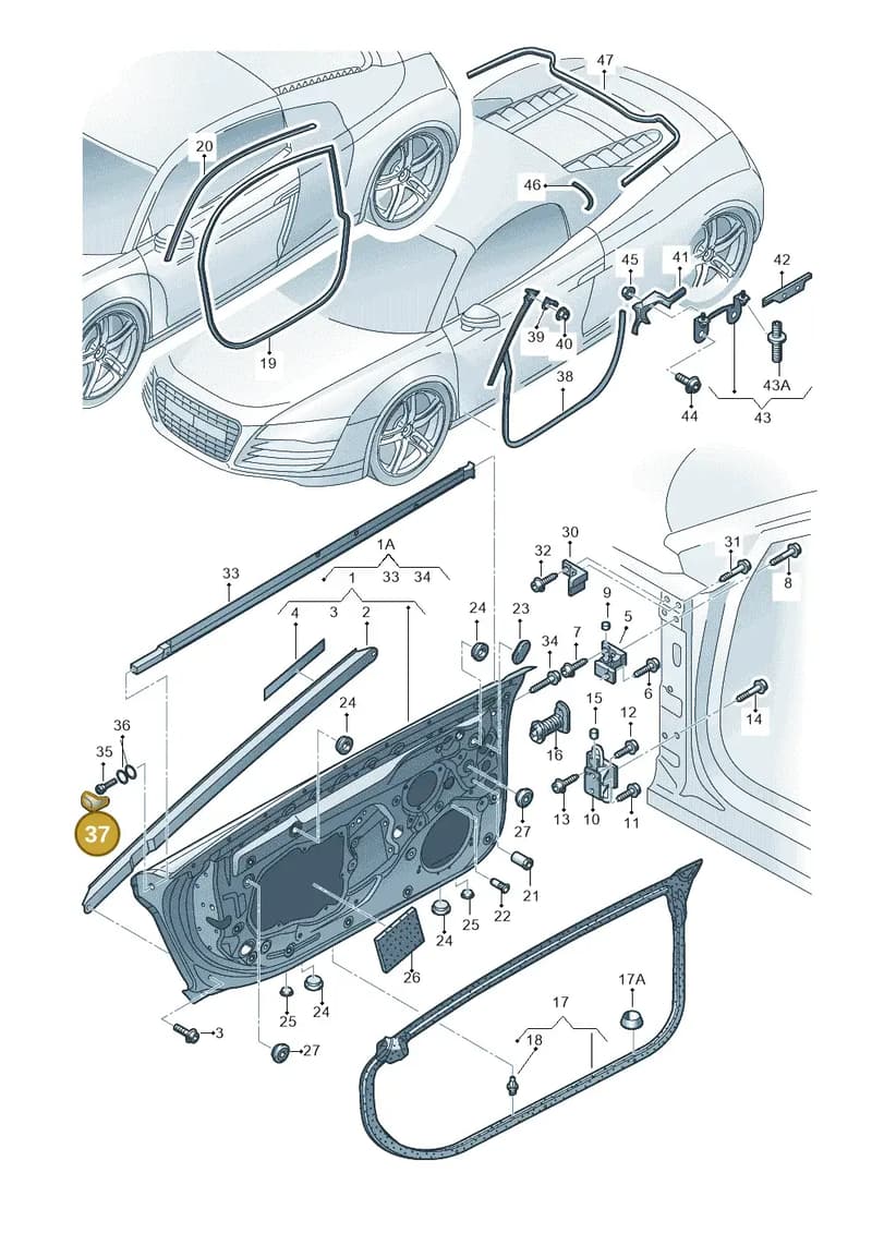 427837865A — Audi R8 qu. 5.2 (2012-2015) diagram 618831100, position 37