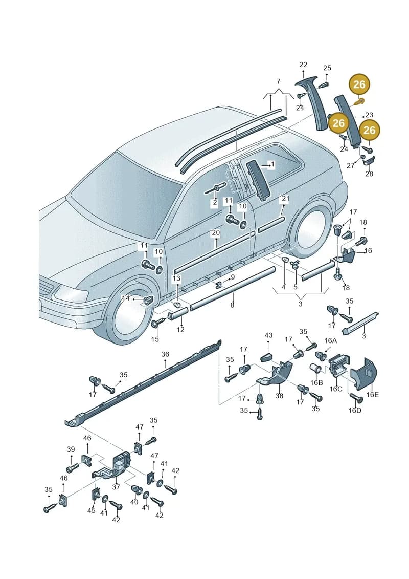 4A0853127D — Audi A3/S3/QUATTRO (2000-2003) diagram 201853000, position 26