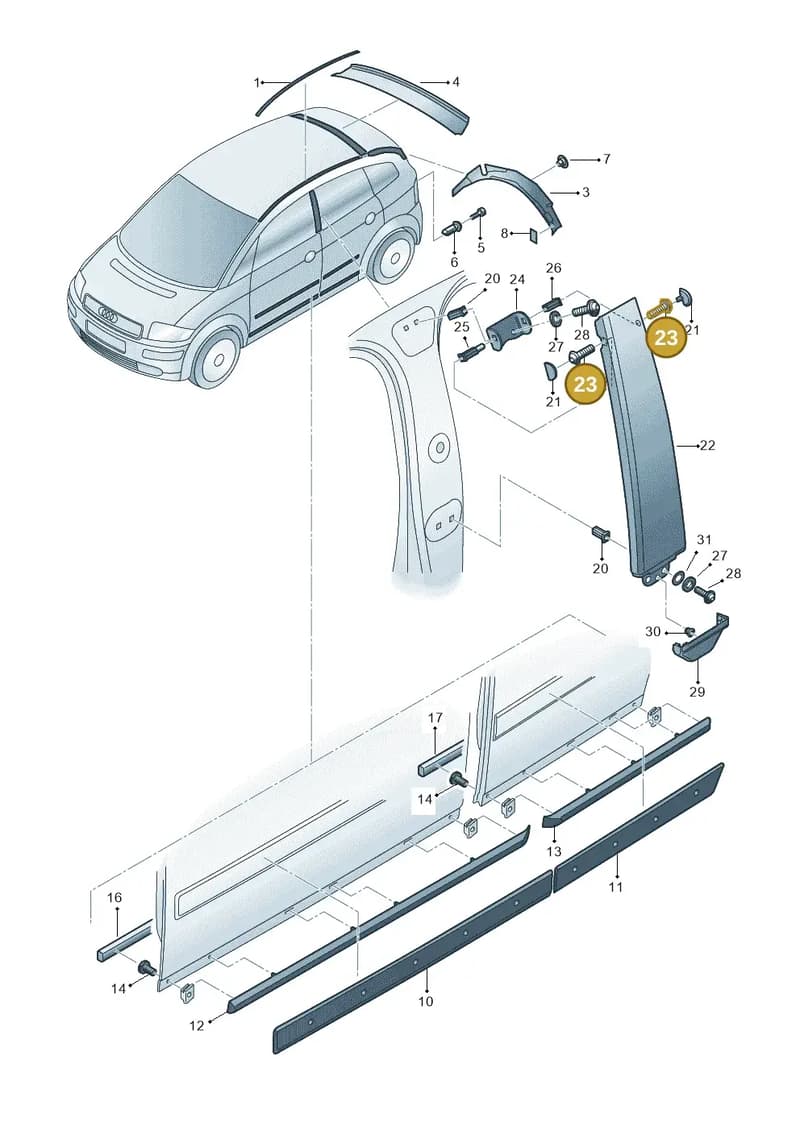 4A0853127D — Audi A2 (2000-2005) diagram 248853000, position 23