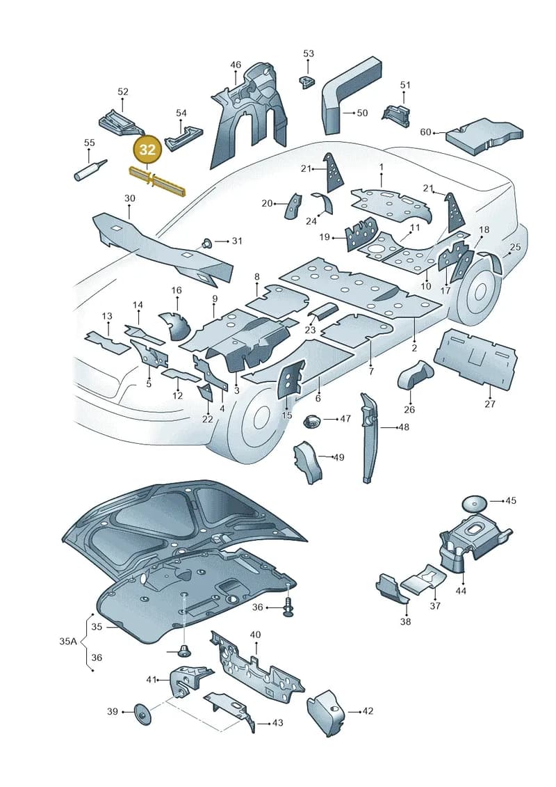 4B0863949 — Audi A4/Avant (1999-2001) diagram 156863200, position 32