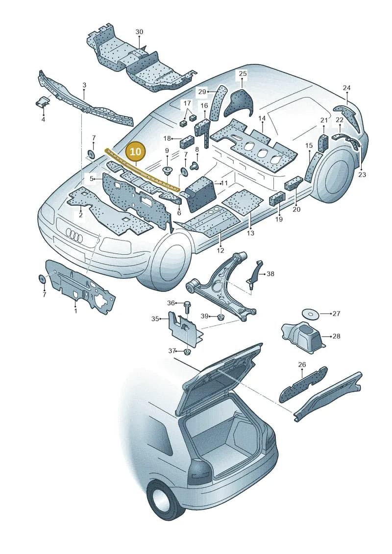 4B0863949 — Audi RS3 Sportback (2011-2012) diagram 201863200, position 10