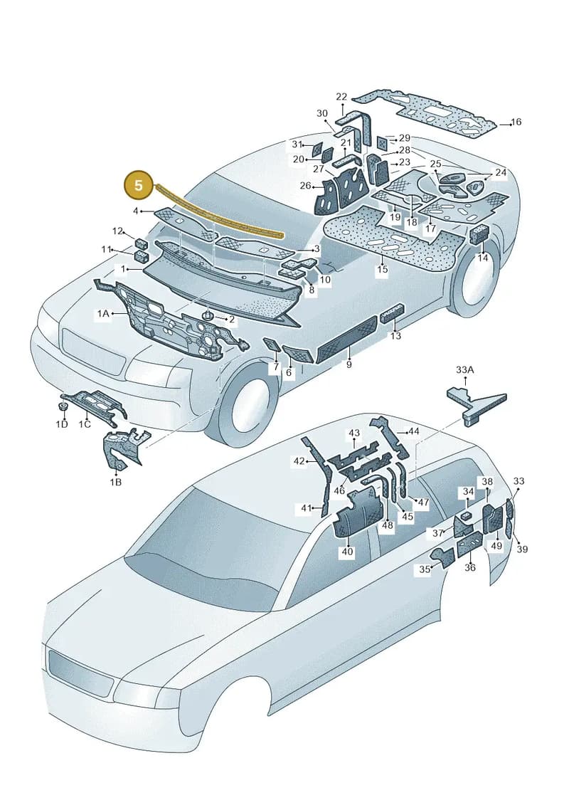 4B0863949 — Audi A6/Avant (1997-2001) diagram 260863400, position 5