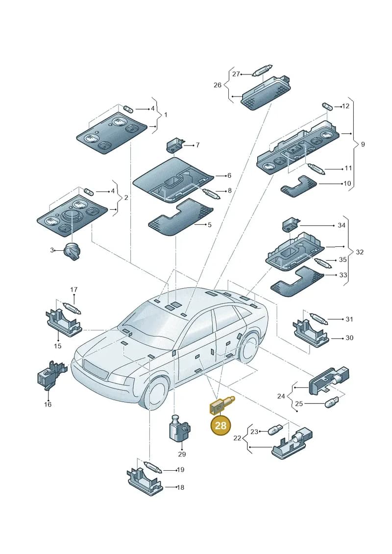4B0919063A — Audi RS6 qu. (2003-2004) diagram 260947000, position 28