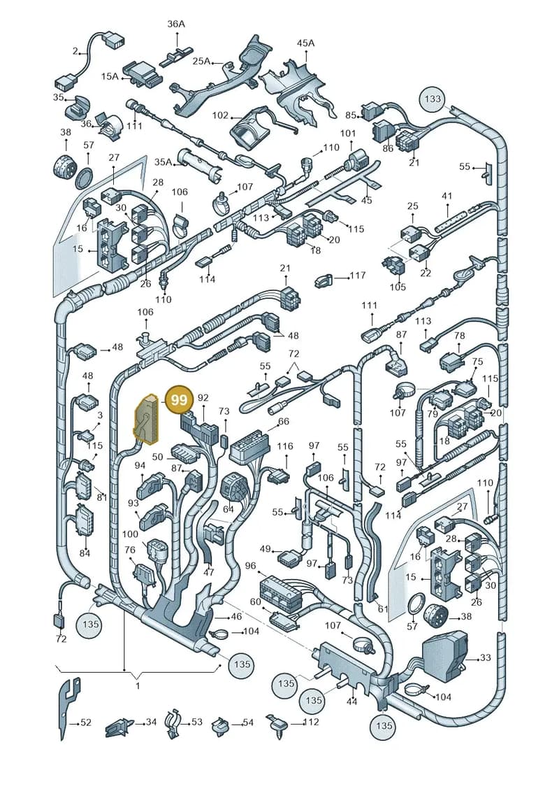 4B0971636B — Audi TT Coupe/Roadster (1999-2002) diagram 201971810, position 99