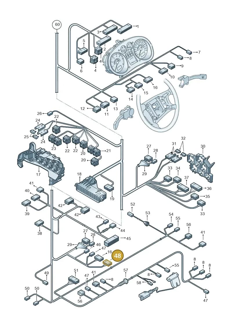 4B0971636B — Audi A2 (2000-2005) diagram 248971860, position 48