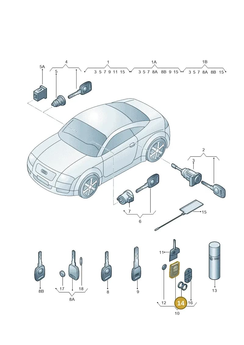 4D0905835 — Audi TT Coupe/Roadster (2002-2006) diagram 229837100, position 14