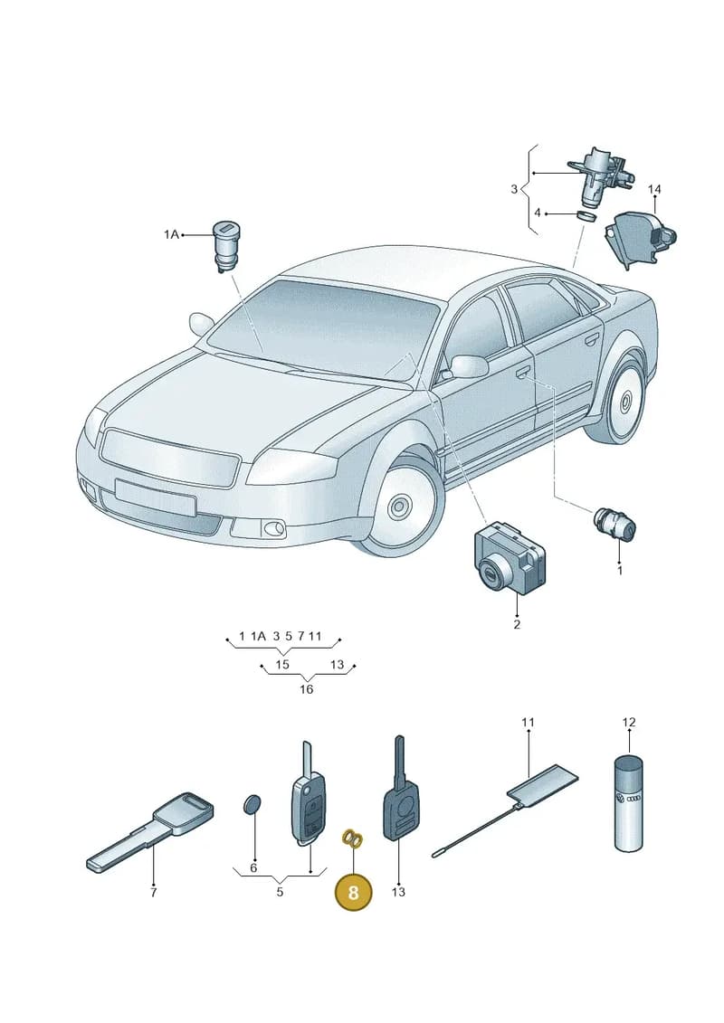 4D0905835 — Audi A8/S8/qu. lang    08> (2007-) diagram 291837100, position 8