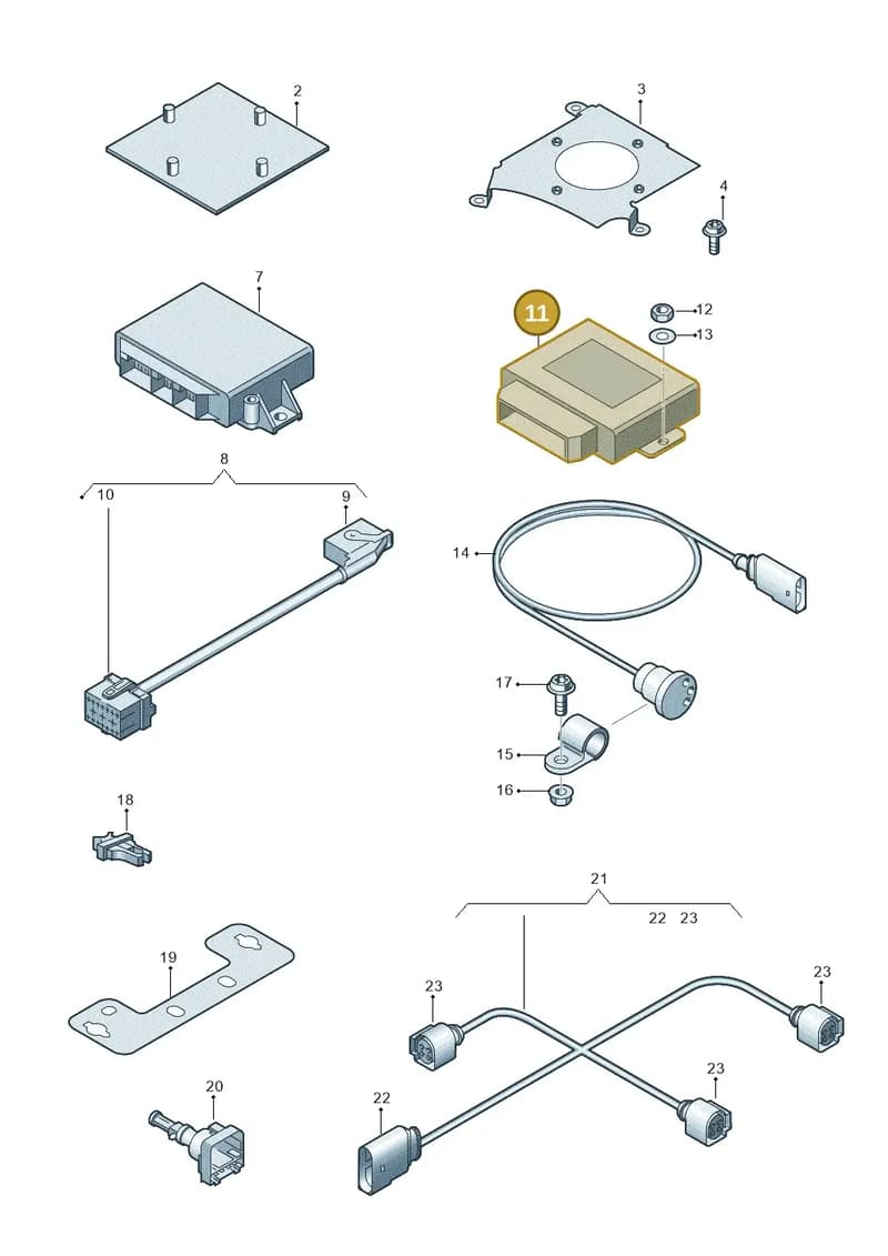 4D0907723 — Audi A8L qu. 3.0 TDI (2009-2014) diagram 696907690, position 11