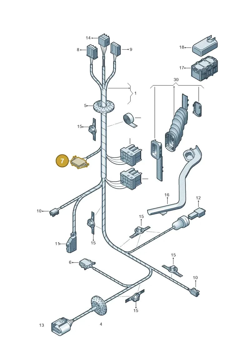 4D0972704 — Volkswagen Polo (2011-2014) diagram 253972350, position 7