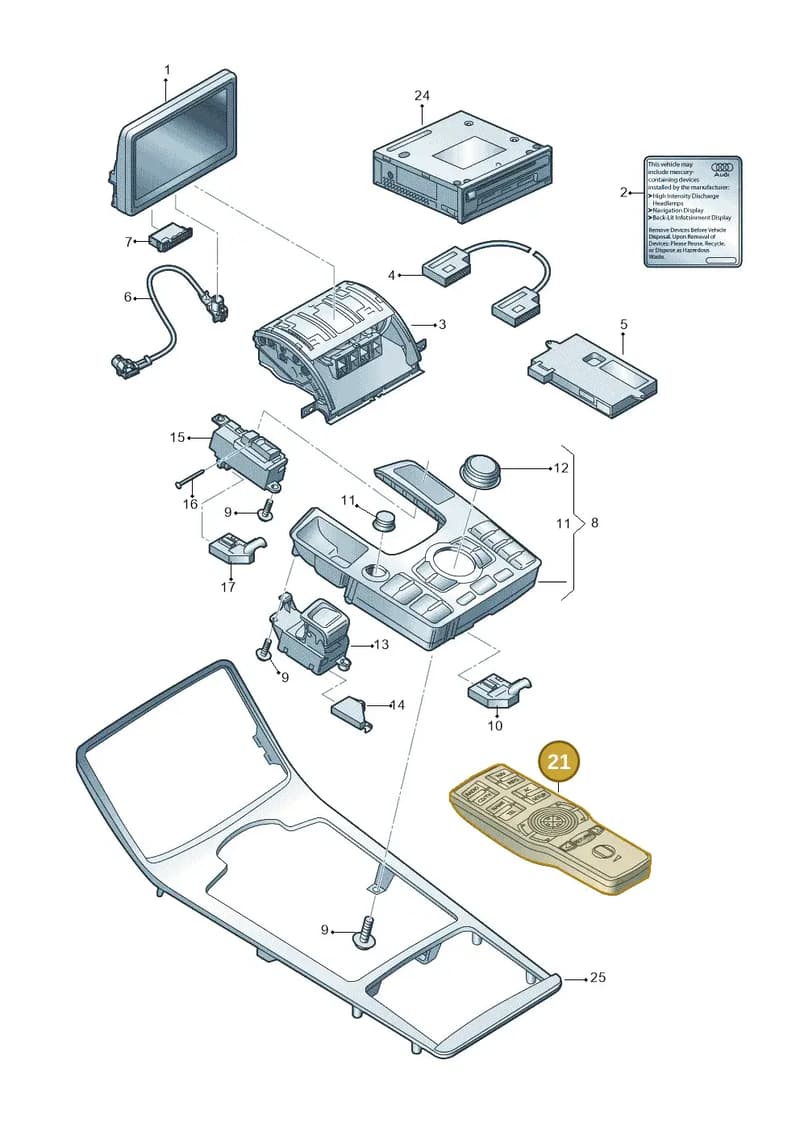 4E0035207C — Audi A8/S8/qu. lang    08> (2007-) diagram 635919000, position 21