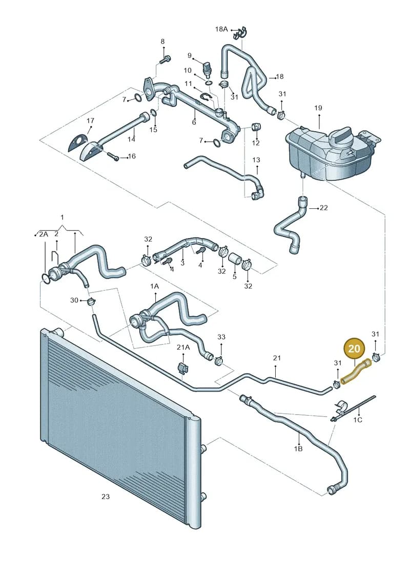 4E0121107L — Audi A8/S8/qu. lang (2003-2007) diagram 291121400, position 20