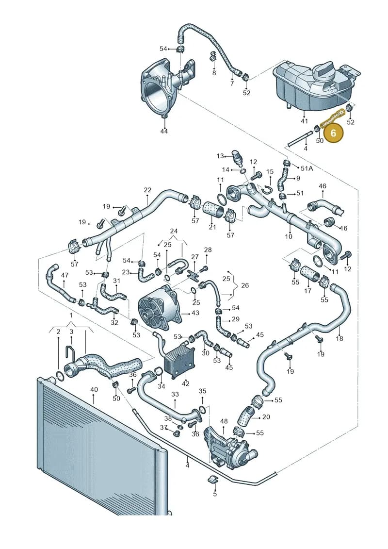 4E0121107L — Audi A8/S8/qu. lang    08> (2007-) diagram 291121690, position 6