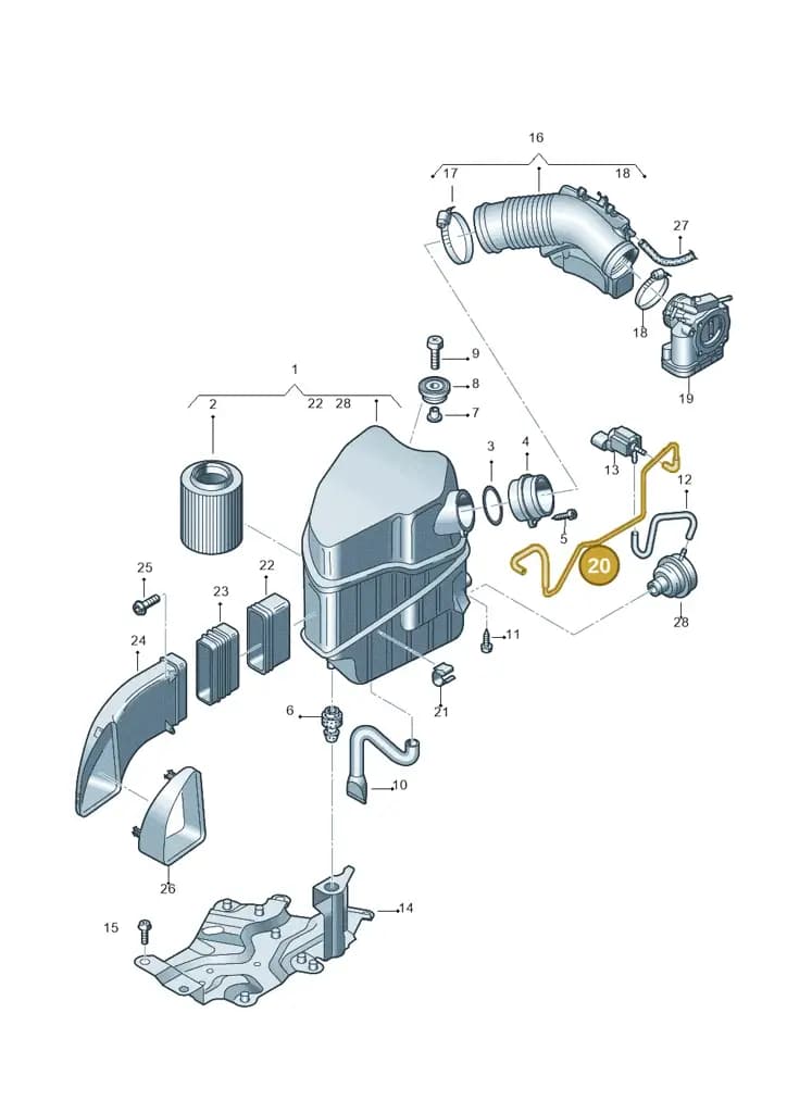 4E0131552M — Audi A8/S8/qu. lang 08> (2007-) diagram 291133200, position 20