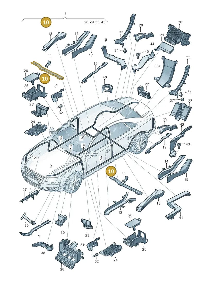 4E0971341L — Audi A8 (2013-2018) diagram 771971800, position 10