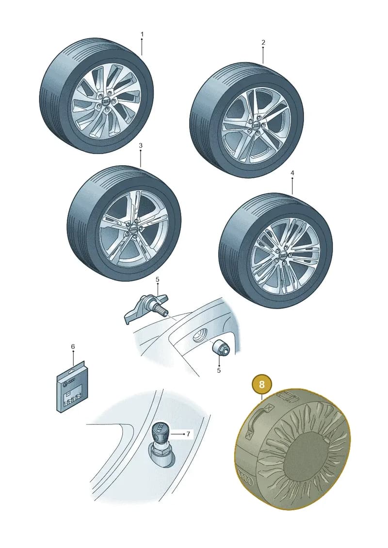 4F0071156A — Audi A7 Sportback (2018-2025) diagram 435073300, position 8
