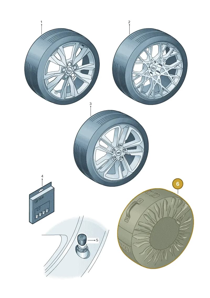 4F0071156A — Audi A3 Sportback (2019-2025) diagram 596073020, position 6