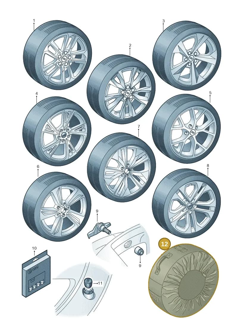 4F0071156A — Audi A3 Sportback (2019-2025) diagram 596073030, position 12