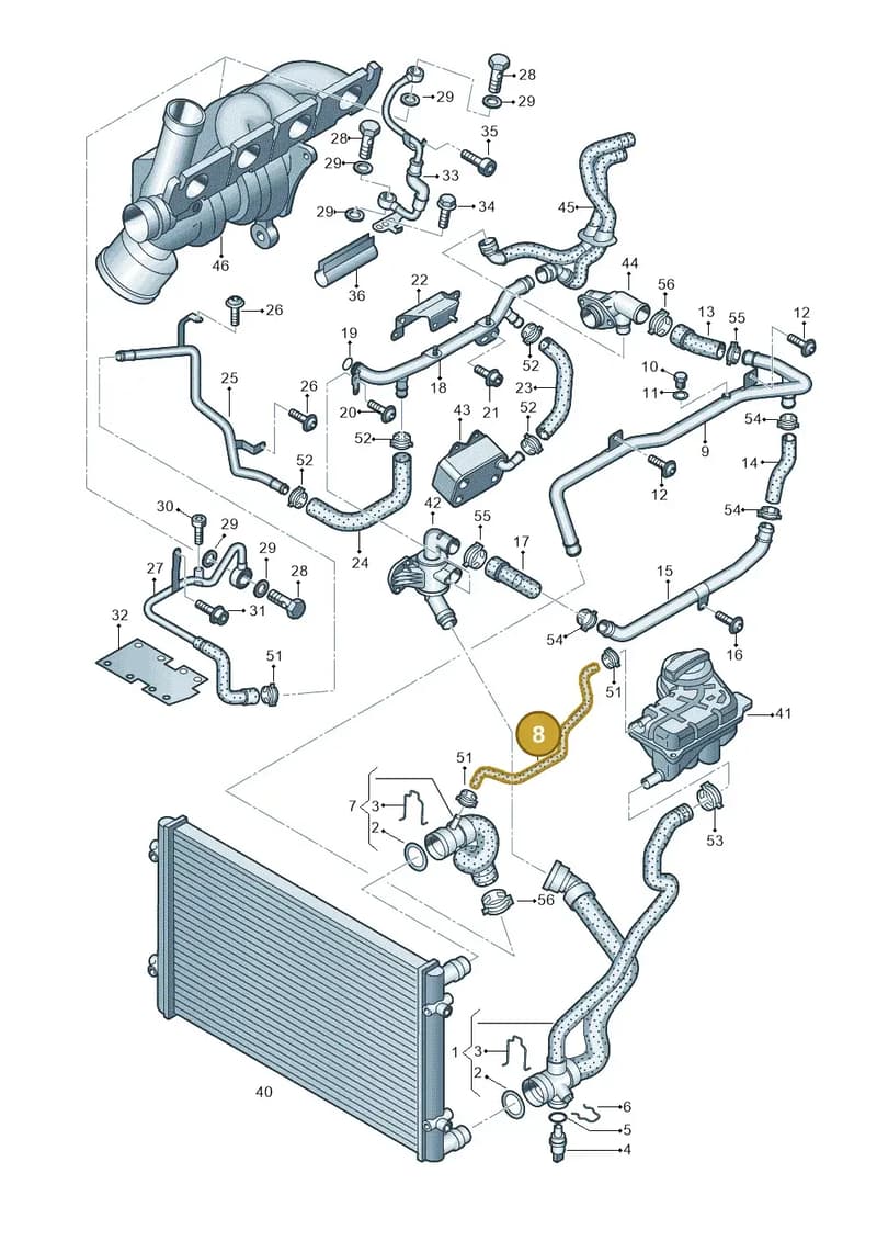 4F0121107AH — Audi A6 2.7 TDI (2008-2011) diagram 454121240, position 8