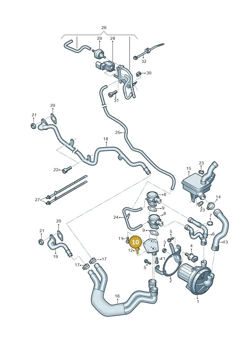 4F0131165A — Audi A6 2.7 TDI (2008-2011) diagram 448131500, position 10