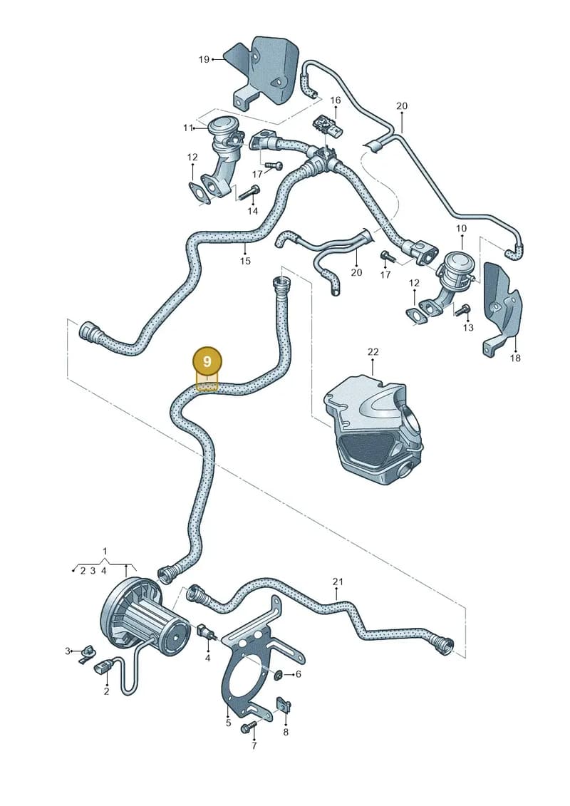 4F0133889G — Audi A6 2.7 TDI (2008-2011) diagram 647131250, position 9