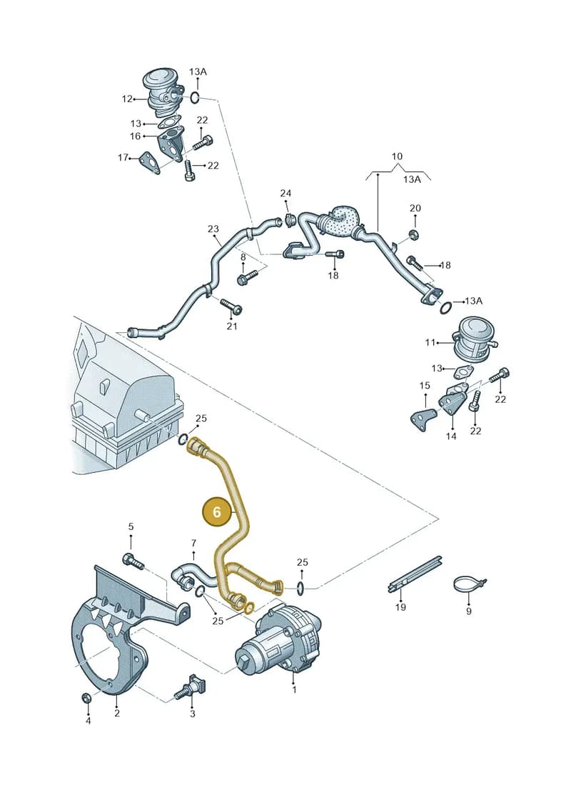 4F0133889G — Audi A6 2.7 TDI (2008-2011) diagram 448131200, position 6