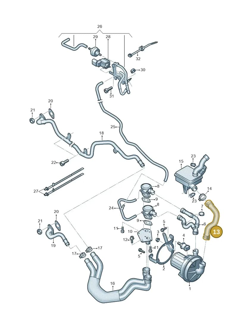 4F0133889J — Audi A6 2.7 TDI (2008-2011) diagram 448131500, position 13
