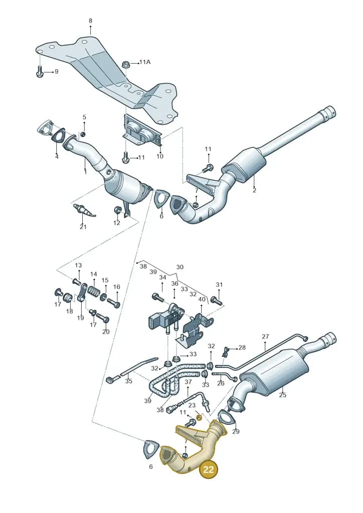 4F0254300Q — Audi A6 2.7 TDI (2008-2011) diagram 448253550, position 22