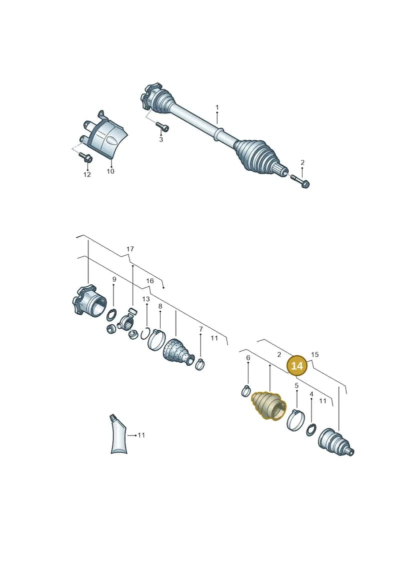 4F0498203 — Audi A8 (2013-2018) diagram 454407270, position 14