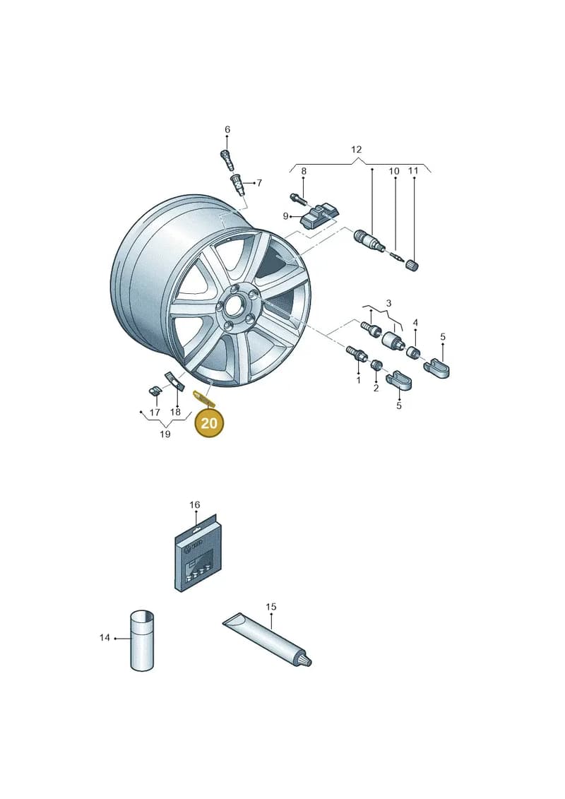 4F0601194A — Audi A3 Sportback (2019-2025) diagram 618601200, position 20