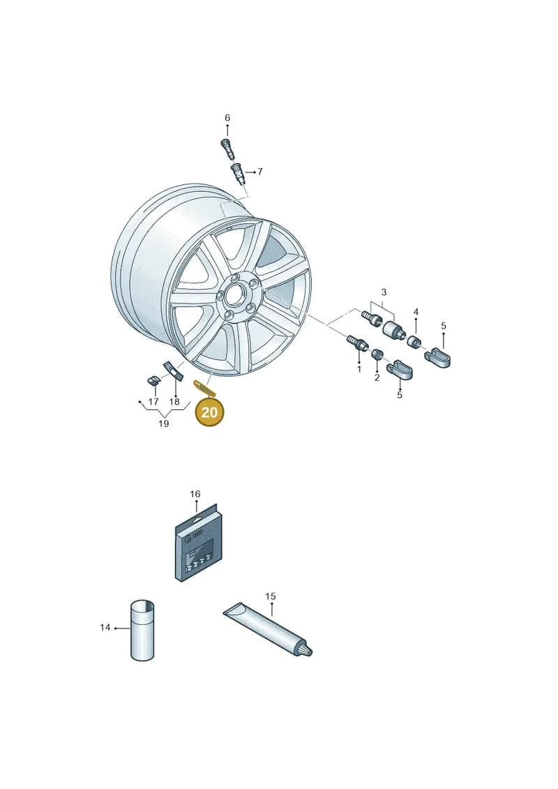 4F0601196A — Audi A1 Sportback (2018-2025) diagram 745601200, position 20