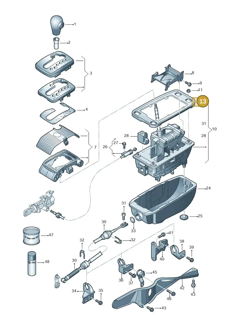 4F0713075 — Audi A4/S4 Cabrio./qu. 07> (2006-) diagram 454713200, position 13