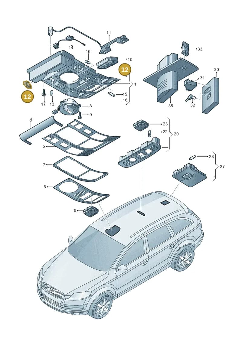 4F0947299 — Audi Q7 qu. 3.0 TDI (2009-2015) diagram 493947000, position 12
