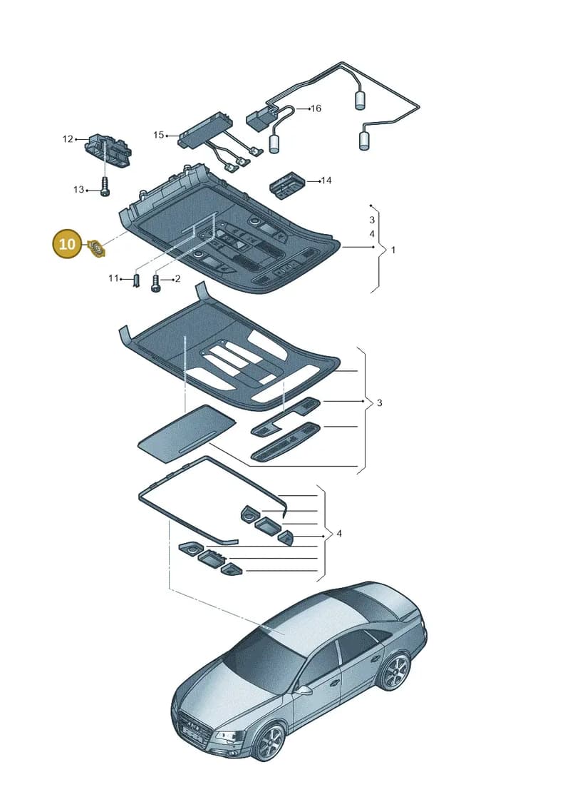 4F0947299 — Audi A8L qu. 3.0 TDI (2009-2014) diagram 696947000, position 10