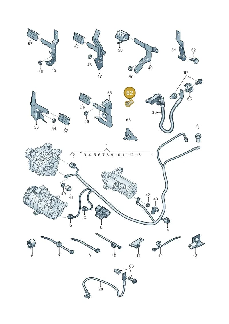 4F0972501 — Audi A1 Sportback (2018-2025) diagram 592972000, position 62