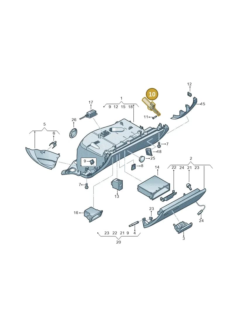 4F2880324 — Audi A1 Sportback (2014-2018) diagram 620857200, position 10