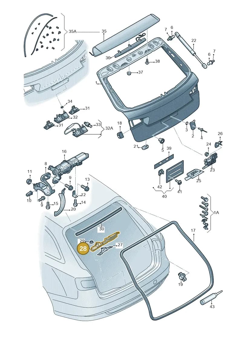 4F9827383H — Audi A6 (2014-2018) diagram 717827100, position 28
