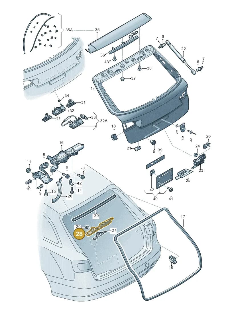 4F9827383H — Audi RS6 Avant (2013-2018) diagram 758827100, position 28