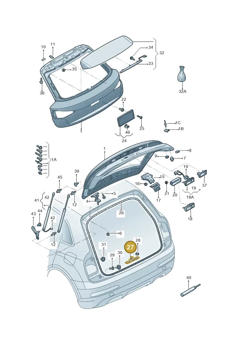 4F9827383H — Audi Q3 quattro 2.0 (2016-2019) diagram 895827000, position 27