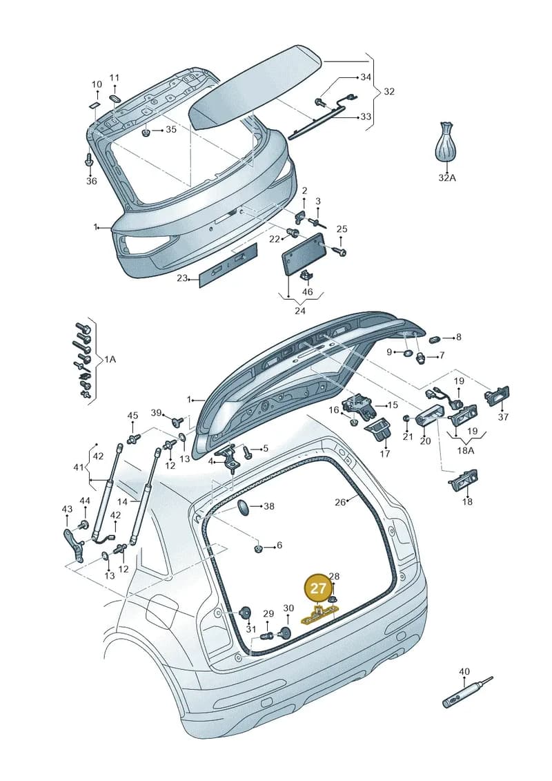 4F9827383H — Audi Q3 1.4 (2016-) diagram 728827000, position 27
