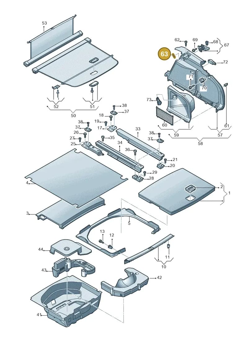 4F98672614PK — Audi RS4 Av. qu. 4.2 (2012-2015) diagram 636863900, position 63
