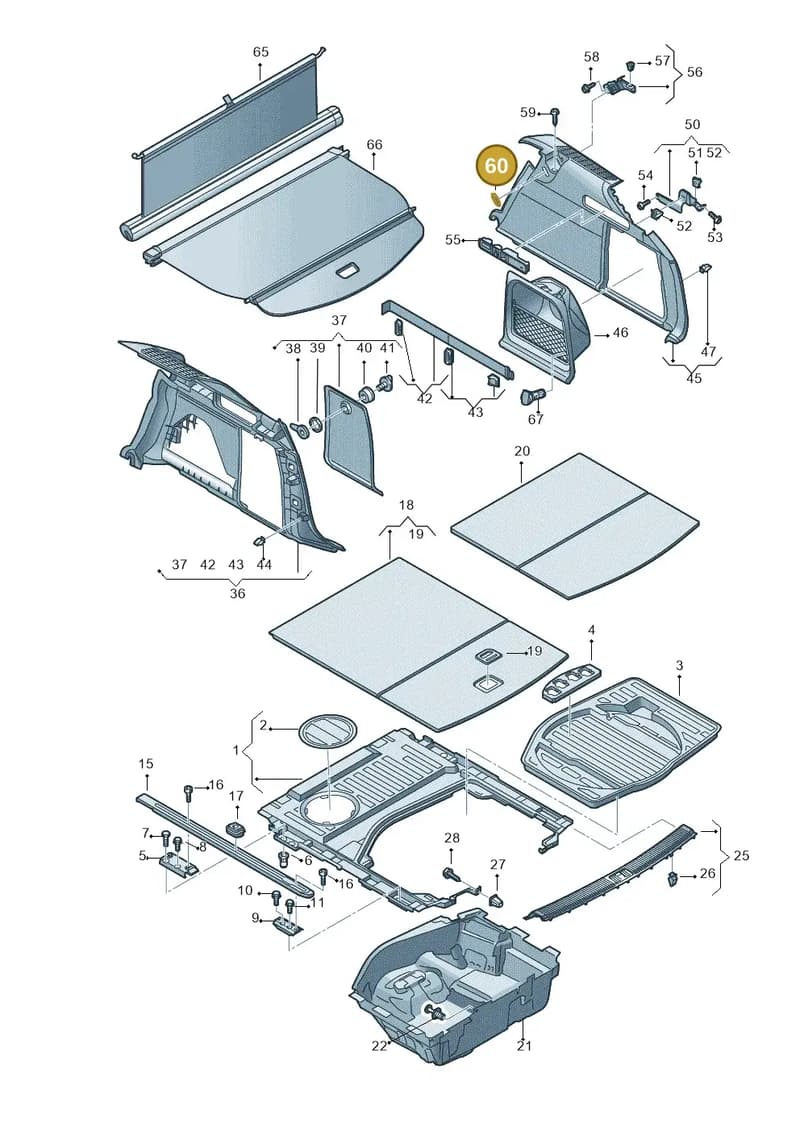 4F98672614PK — Audi A6 (2014-2018) diagram 717863900, position 60
