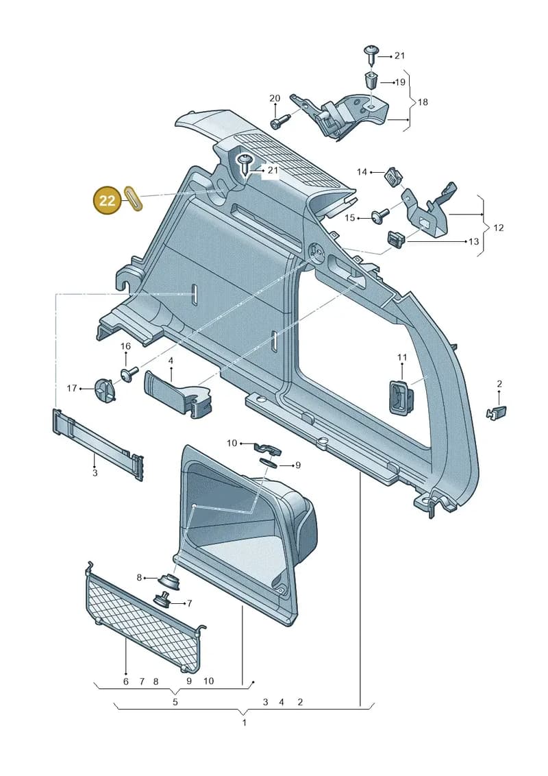 4F98672614PK — Audi RS4 Avant (2017-) diagram 849863900, position 22