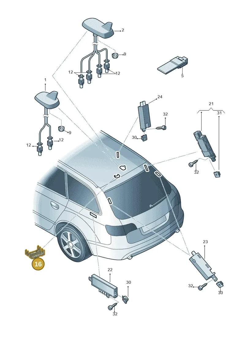 4F9937545 — Audi A4 Av. Allroad (2008-2016) diagram 673035150, position 16